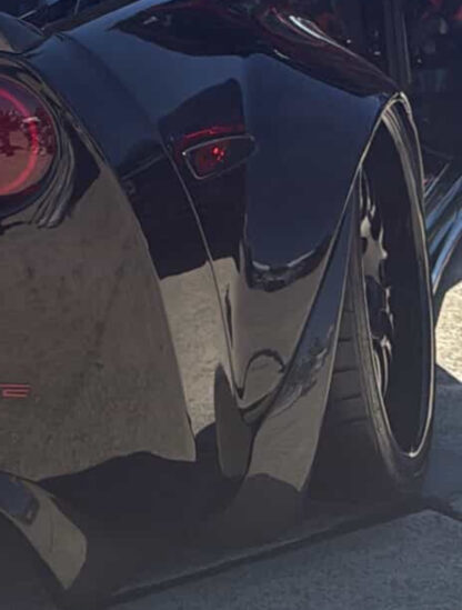 Painted Gloss Black Mudguards for C6 +3" Rear Quarters
